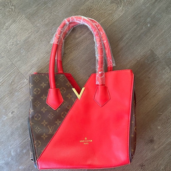 Louis Vuitton Red and Brown Tote Bag - Picture 1 of 4